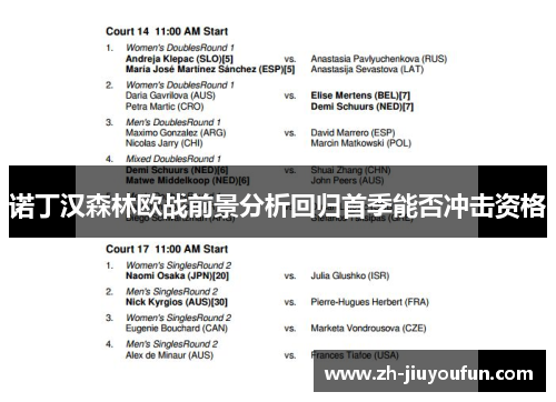 诺丁汉森林欧战前景分析回归首季能否冲击资格 诺丁汉森林欧战前景分析回归首季能否冲击资格